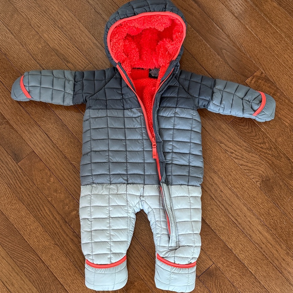 Snozu Gray and Red Quilted Baby Snow Gear